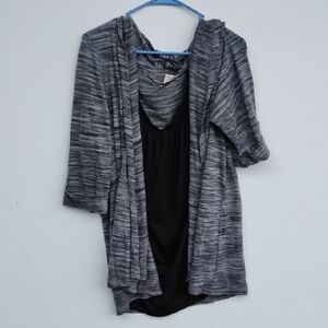 Faded Glory Black and Gray Women's Cardigan